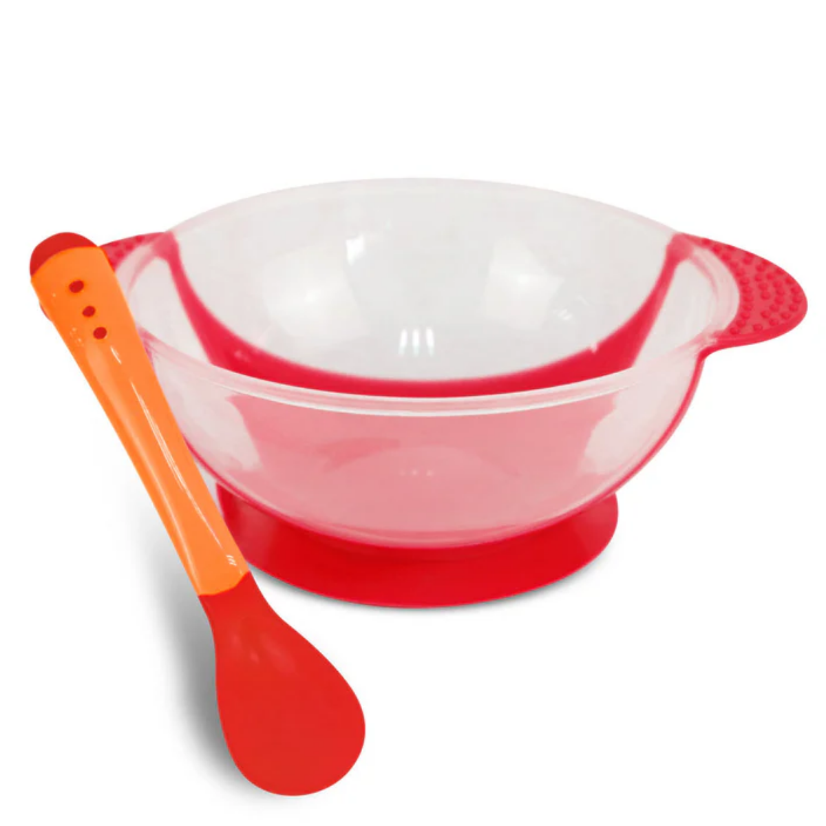Set Alimentaci n Beb Cuchara Pocillo Con Ventosa Fijaci n Roja-6