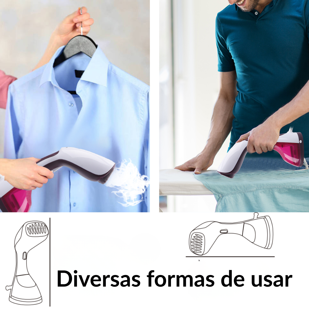 Plancha De Mano A Vapor 2 En 1 Capacidad 220ml-2