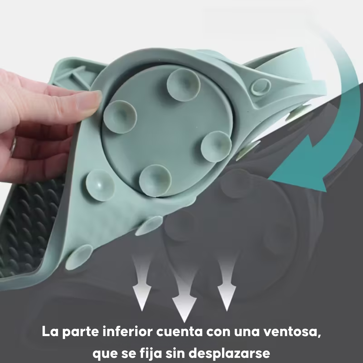 Plato De Silicona Lento Lick Mat Para Perros Y Gatos Gris Oscuro-2