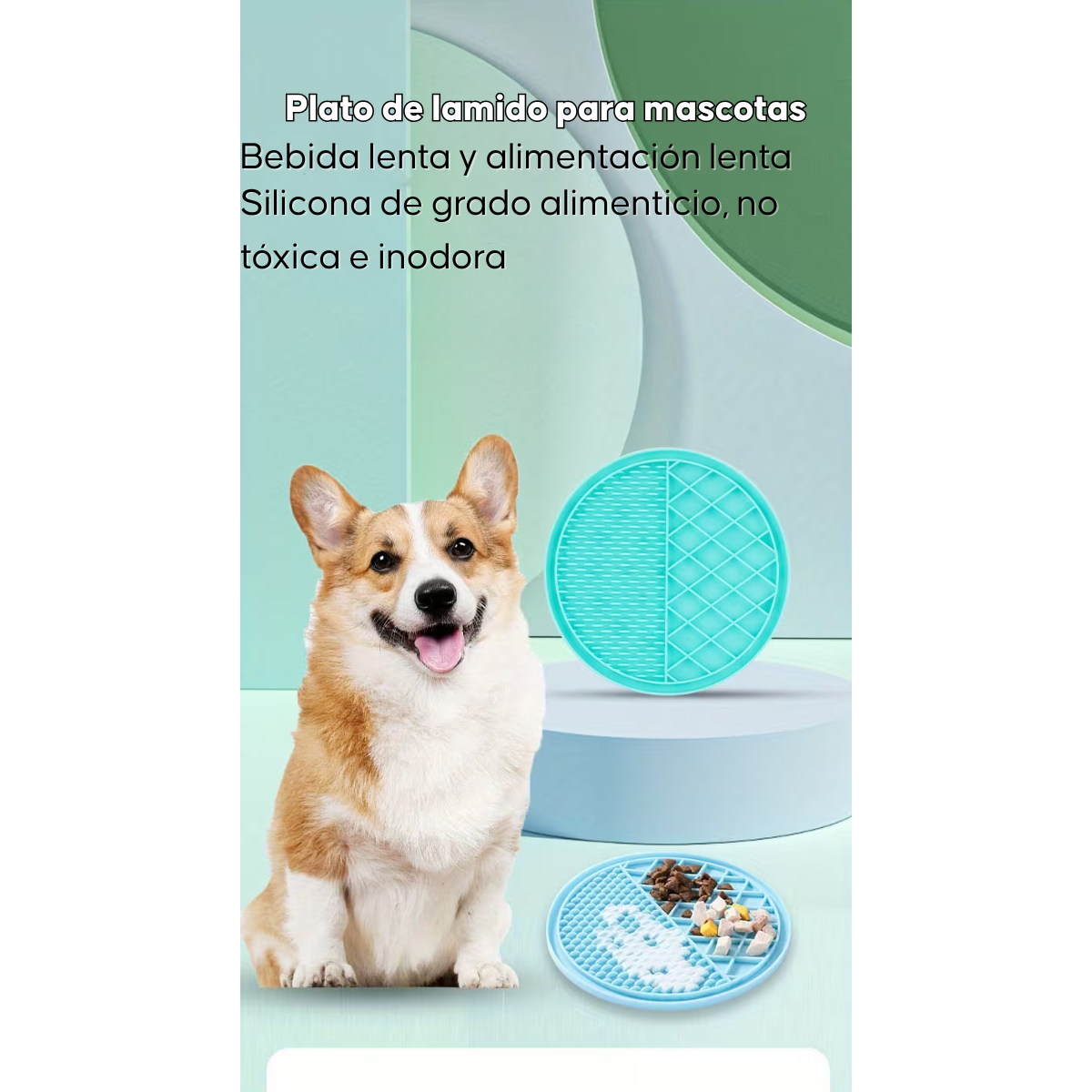 Plato De Silicona Lento Lick Mat Para Perros Y Gatos Gris Oscuro-6