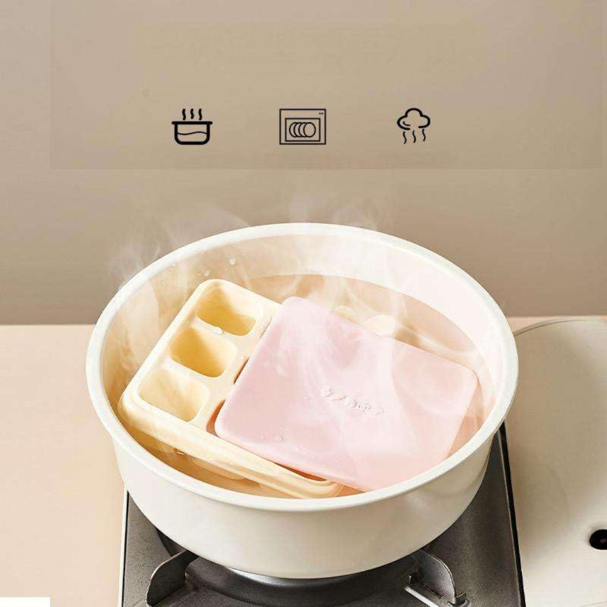 Cubeta Molde De Silicona Con Tapa Para Hielo Alimentos-3