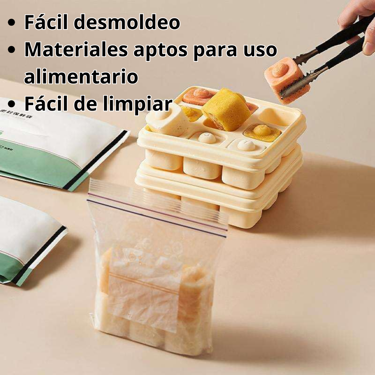 Cubeta Molde De Silicona Con Tapa Para Hielo Alimentos-4