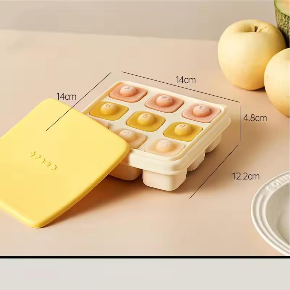 Cubeta Molde De Silicona Con Tapa Para Hielo Alimentos-5