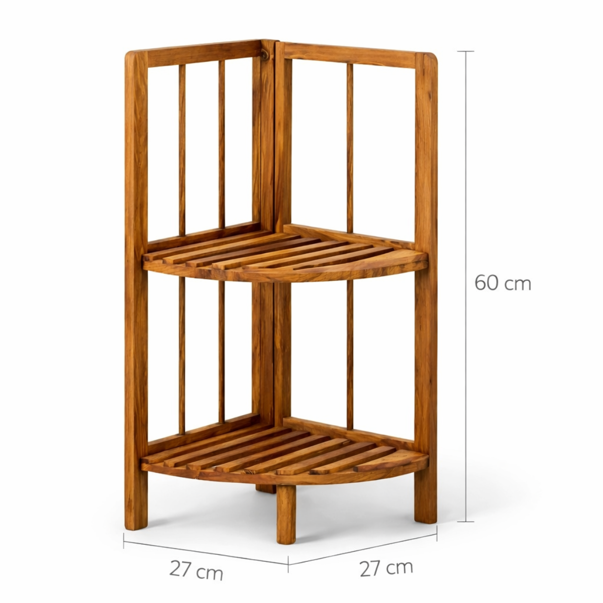 Repisa De Madera 2 Niveles Esquinera Plegable Multiuso-2