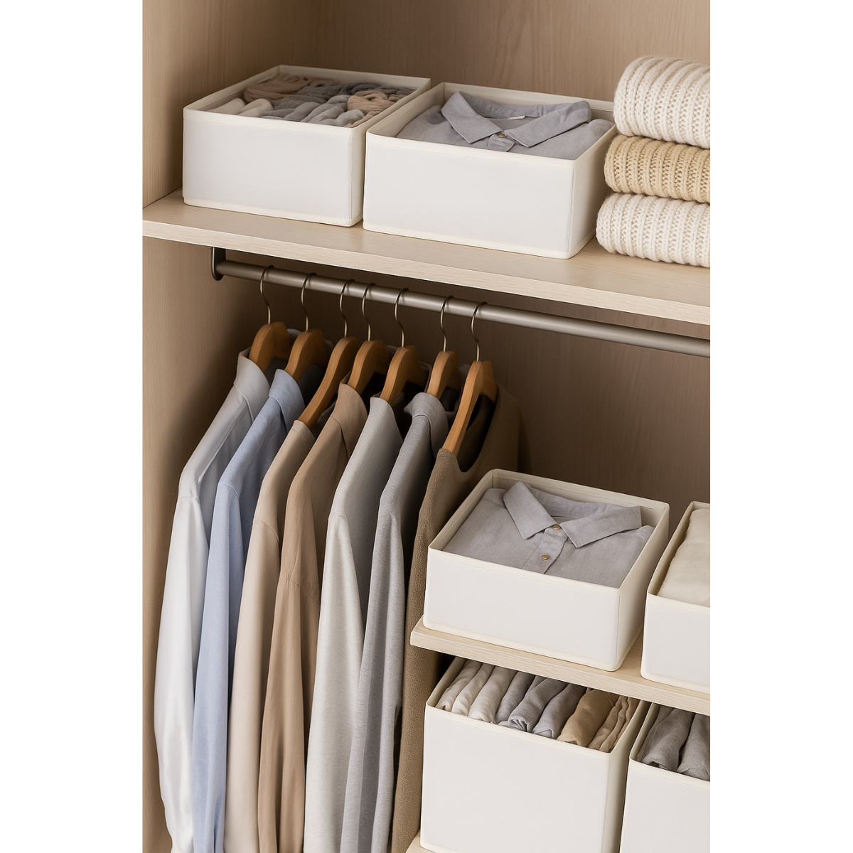 Caja Organizadora Ropa Almacenamiento Multiuso 28x28x13cm-5