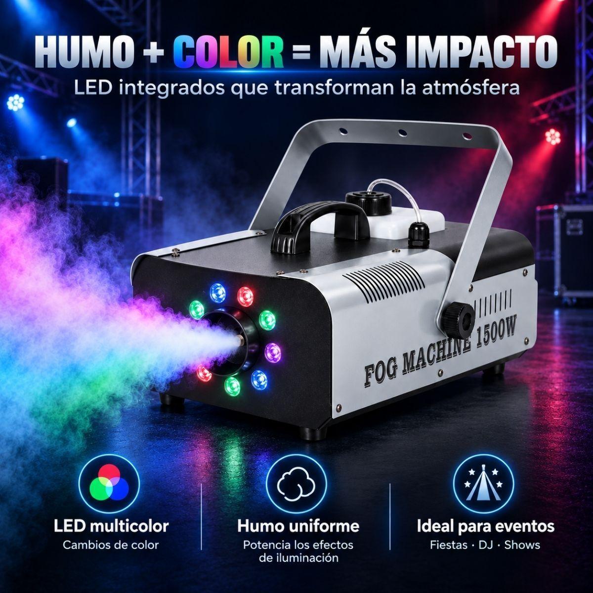Maquina De Humo Y Luces 1500w Para Fiestas Eventos-1