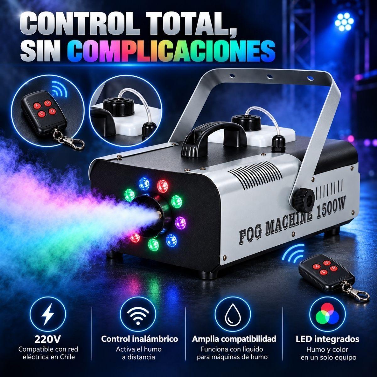 Maquina De Humo Y Luces 1500w Para Fiestas Eventos-3