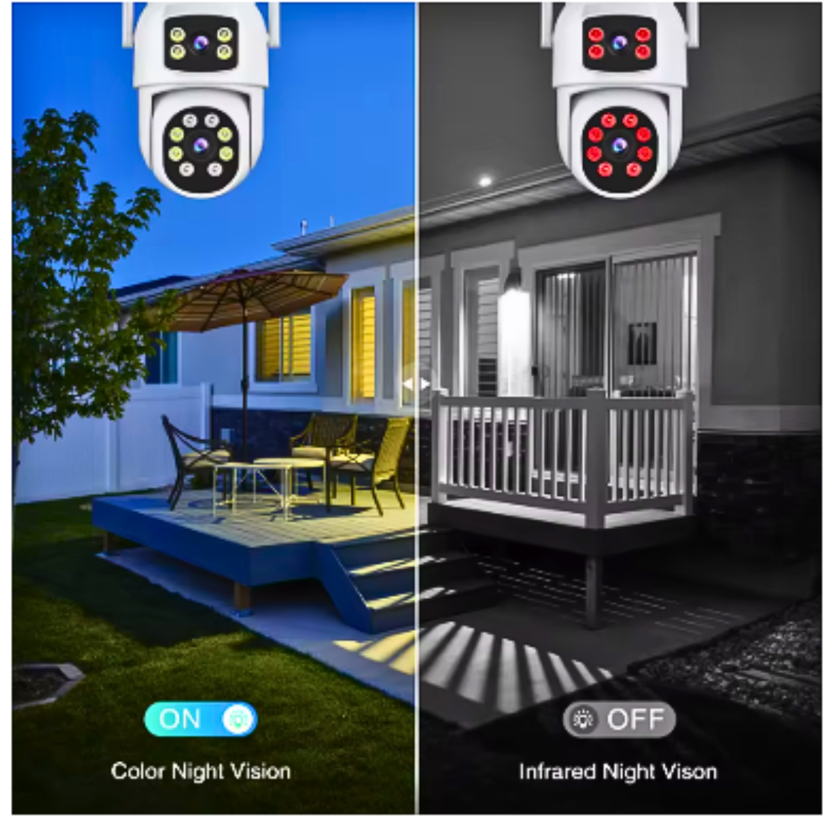 Cámara De Vigilancia Con Lente Dual Wifi Full Hd + Sensor-5