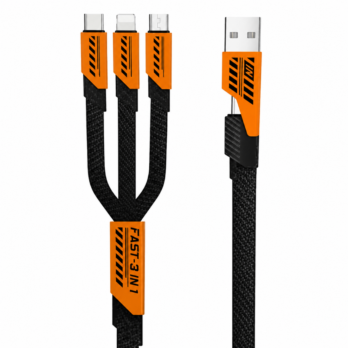 Cable 3 En 1 Carga Rapida Usb c Usb a Lightning Reforzado-0