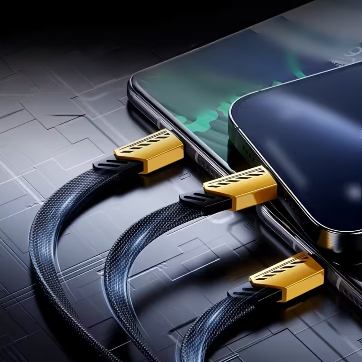 Cable 3 En 1 Carga Rapida Usb c Usb a Lightning Reforzado-2