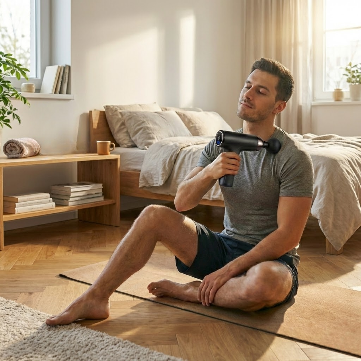 Pistola De Masaje Muscular Efecto Shiatsu Con 4 Cabezales-5