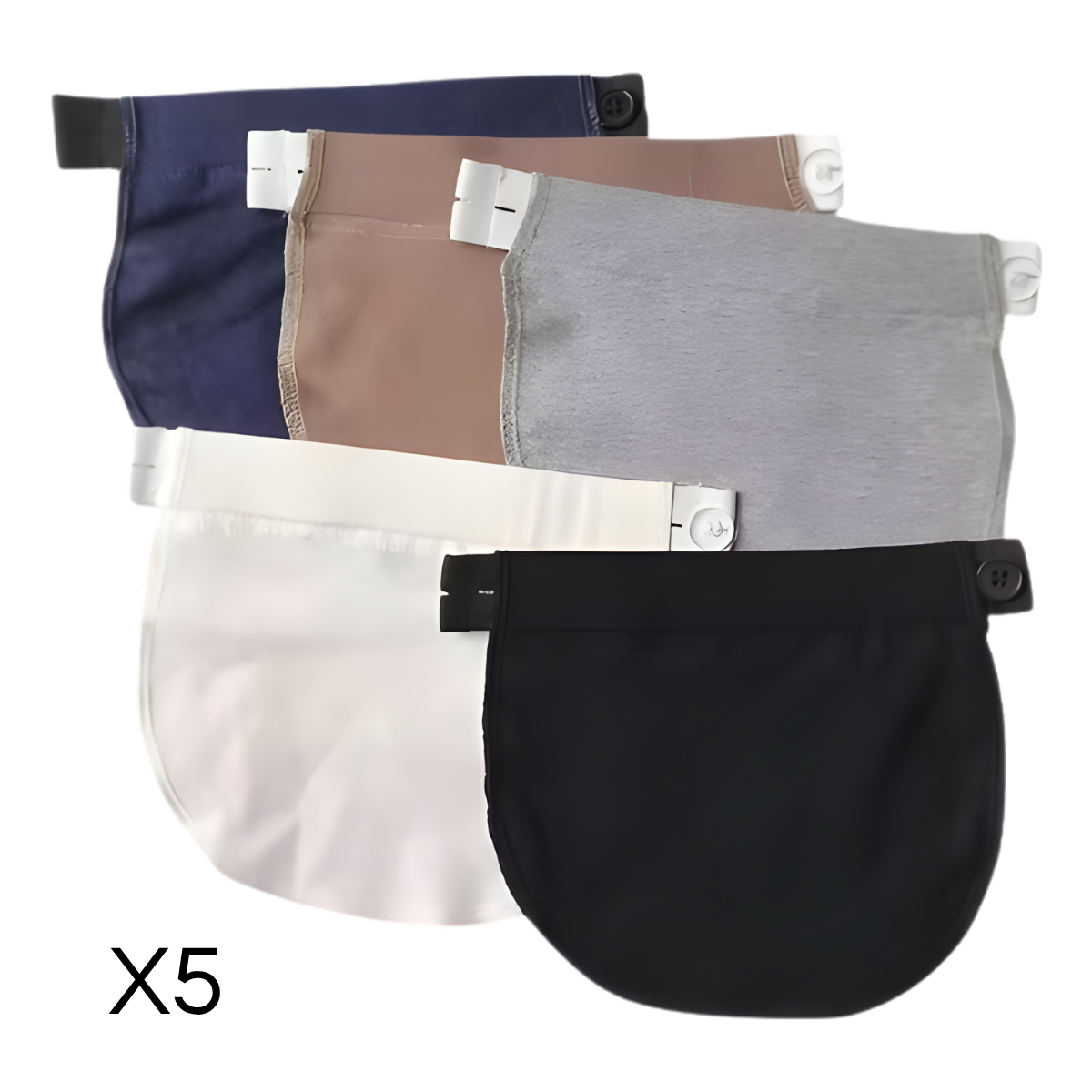 Pack 5 Extensores Elásticos De Pantalón Para Embarazadas-2