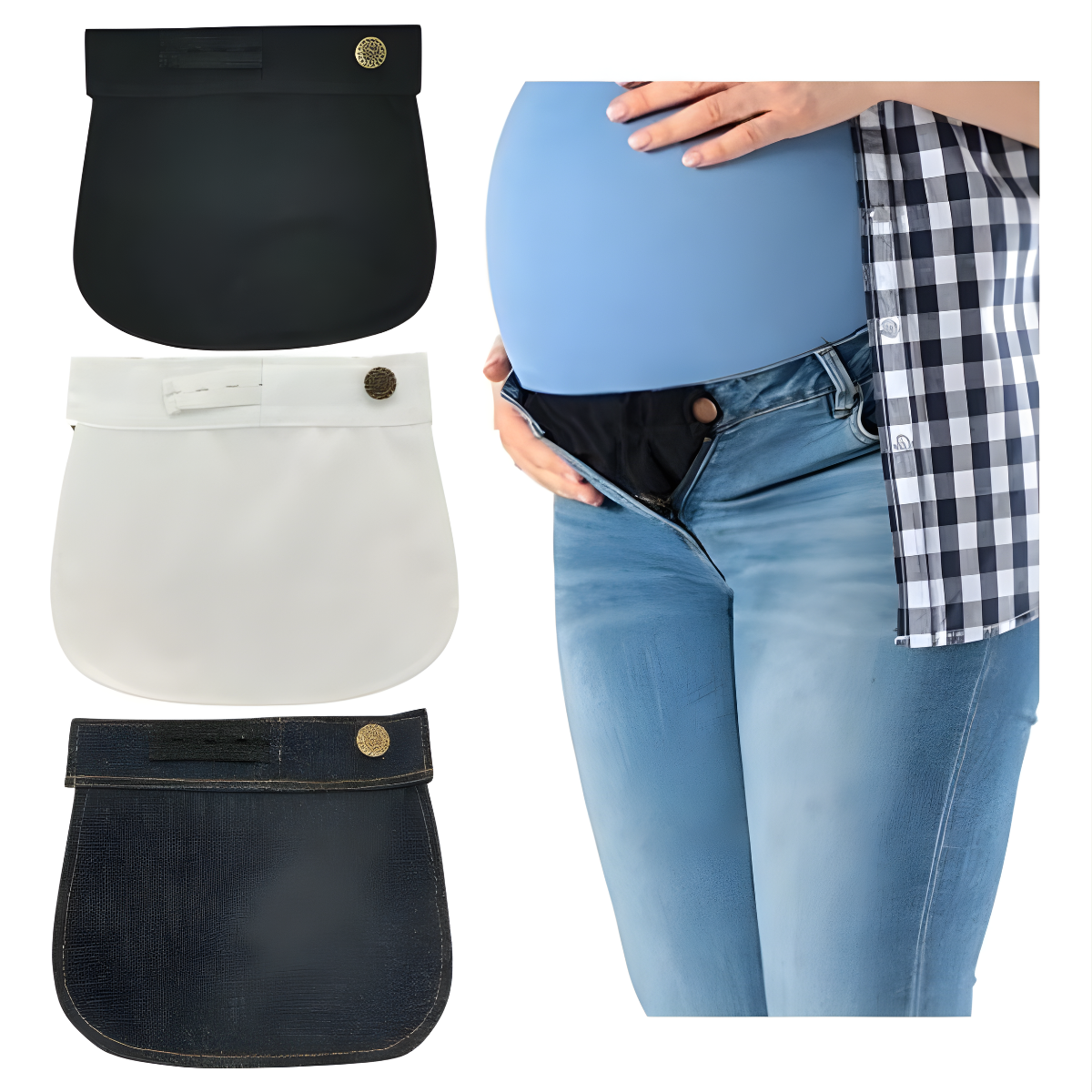 Pack 5 Extensores Elásticos De Pantalón Para Embarazadas-4