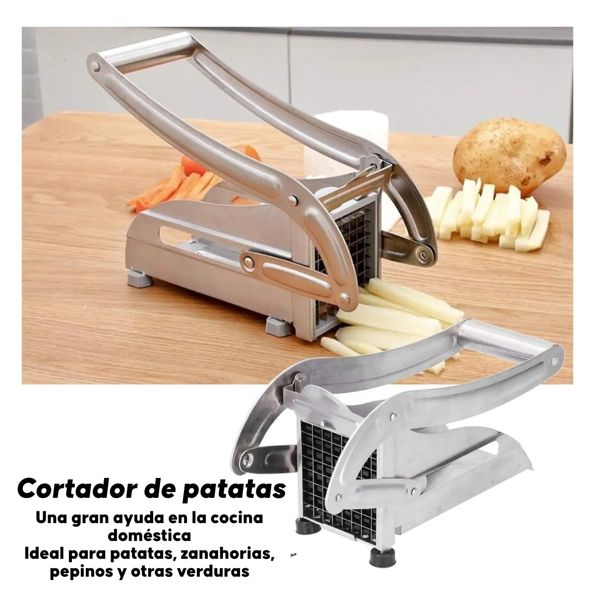 Cortador De Papas Fritas Francesas Acero Inoxidable Manual-5