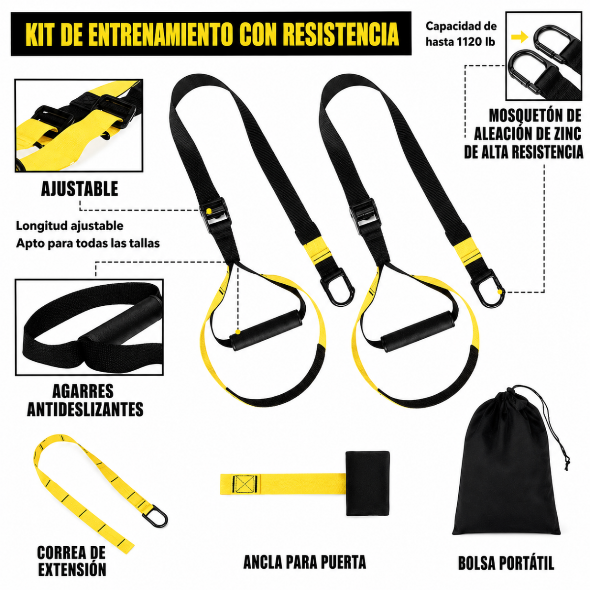 Kit Entrenamiento Suspensi n Cuerda Trx Gimnasio Casa-3