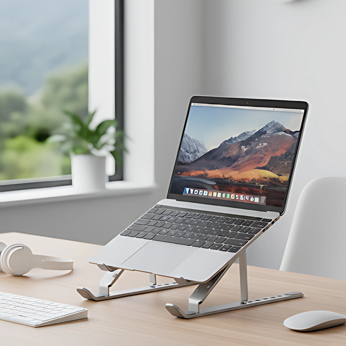 Soporte Alzador Vertical Ajustable Laptop Notebook Aluminio-2