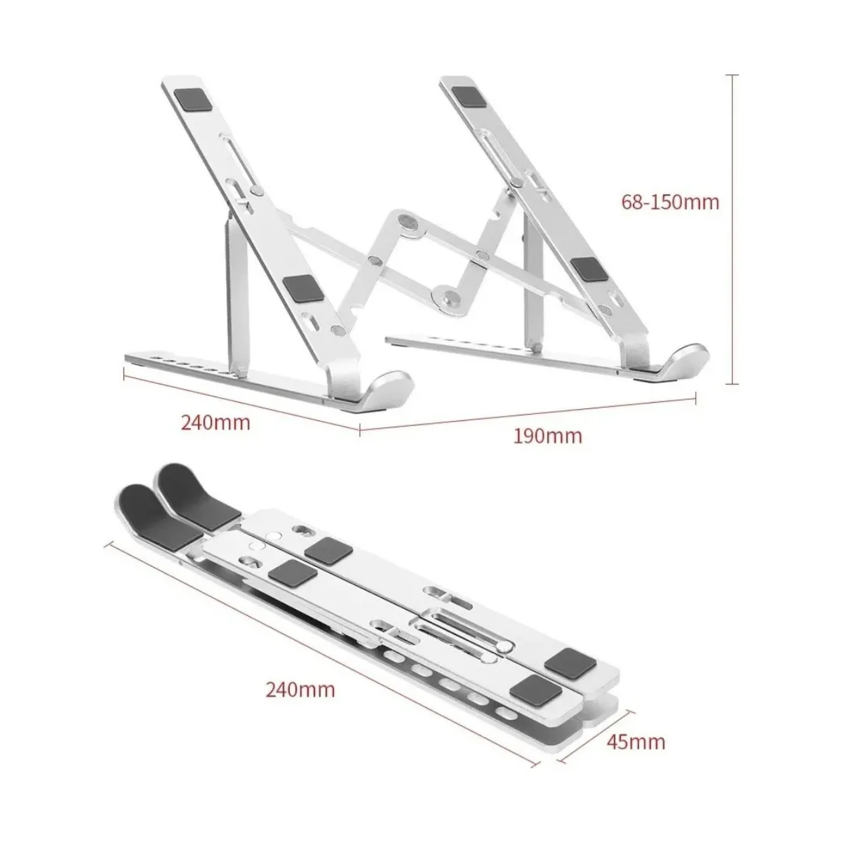 Soporte Alzador Vertical Ajustable Laptop Notebook Aluminio-3