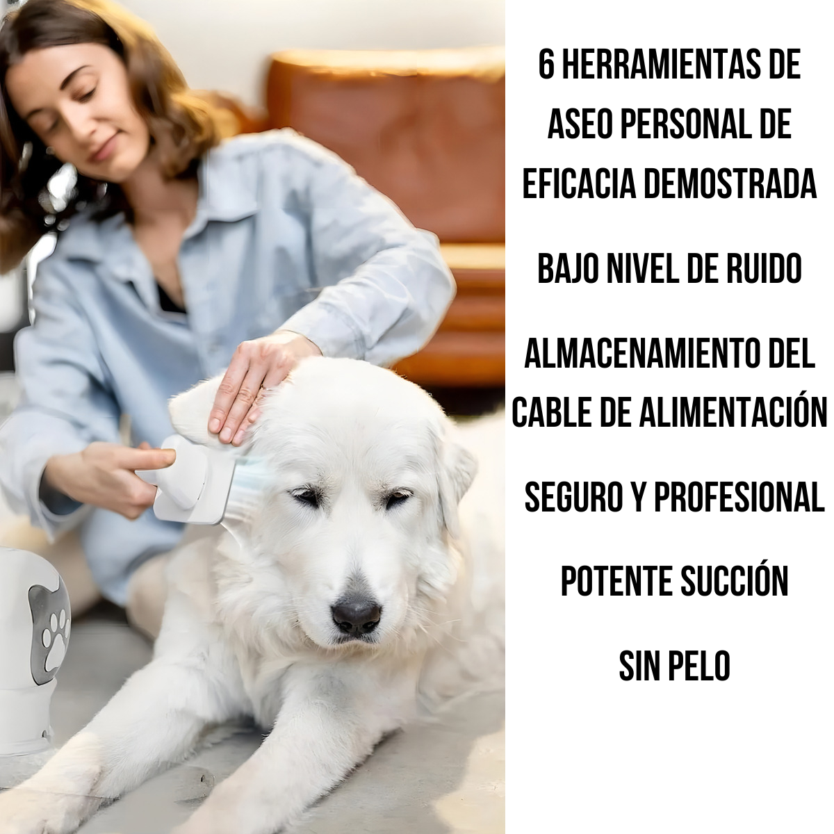 Maquina Cepillo Aspiradora Pelo Mascotas Gato Perro 6 En 1-6