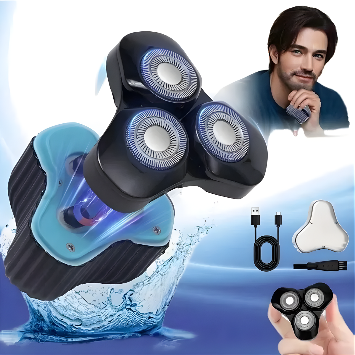 Cabezal Magn tico Afeitadora Rotativa Usb Surker Sk 371-6