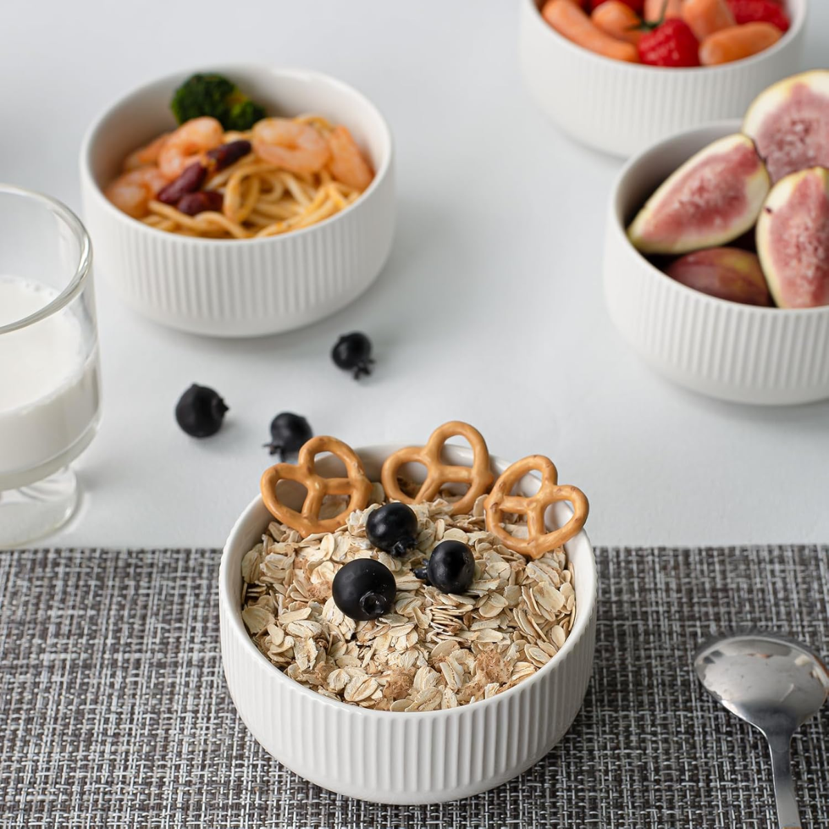 Set Picoteo Tabla + 3 Bowls Pocillos Blancos Para Servir-5