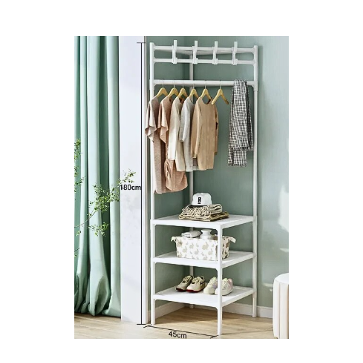 Perchero Organizador Esquinero Multifuncional Ropa Zapatos  -3