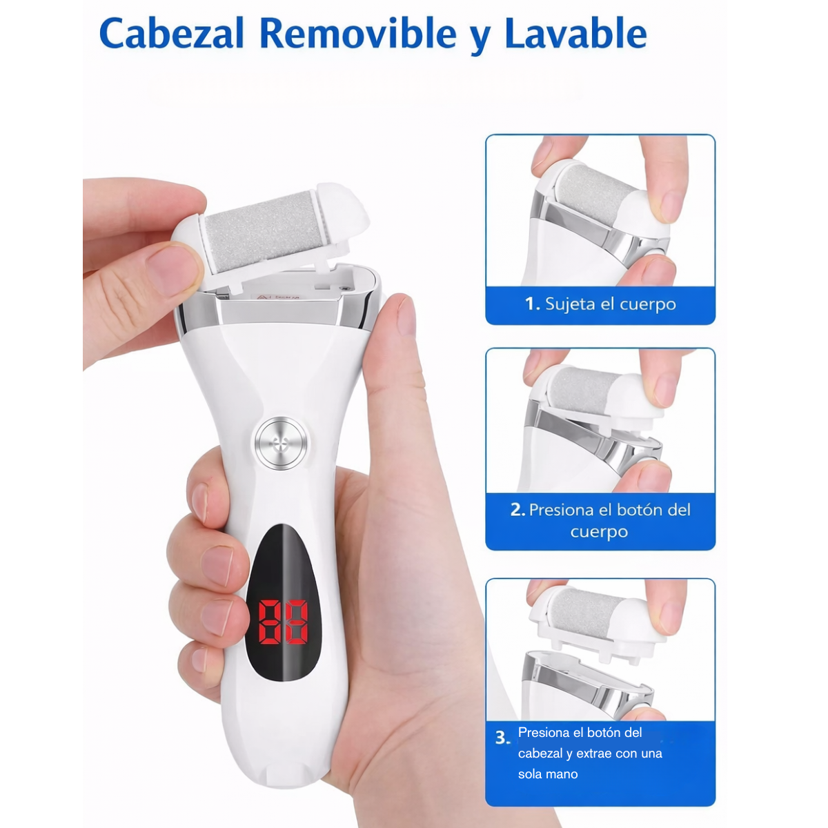 Removedor Callos Electrico Recargable Lima 2 En 1 Waterproof-3