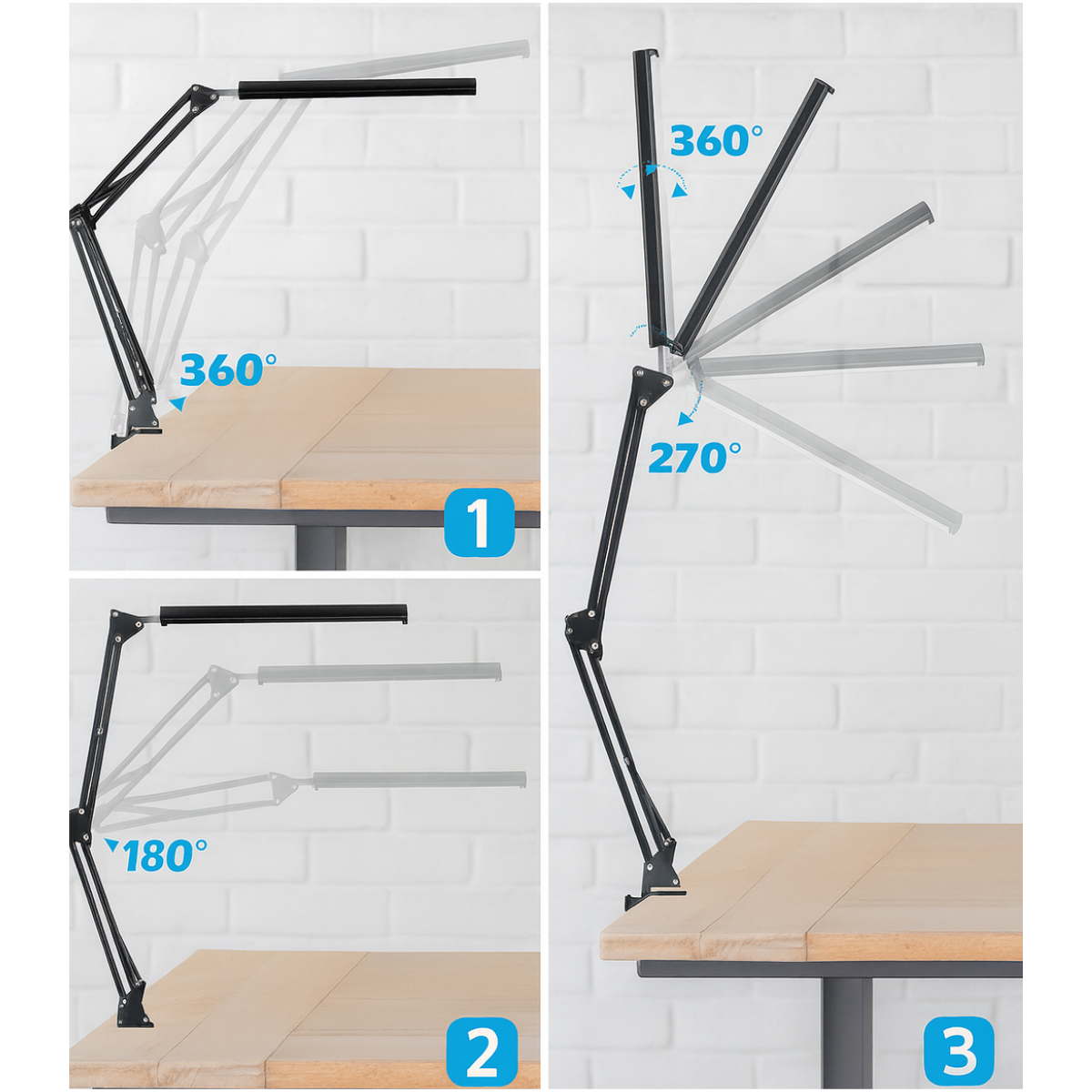 Lampara De Escritorio Plegable Ajustable Luz Led-5