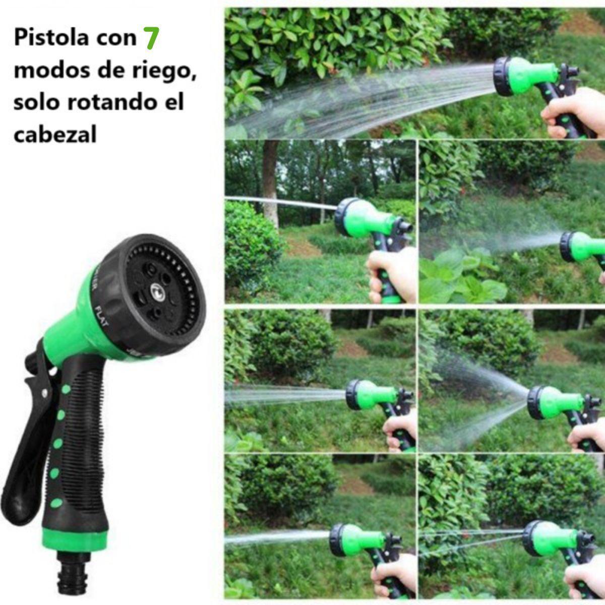 Kit Riego Jardin Pistola 7 Modos Conectores Para Manguera-3