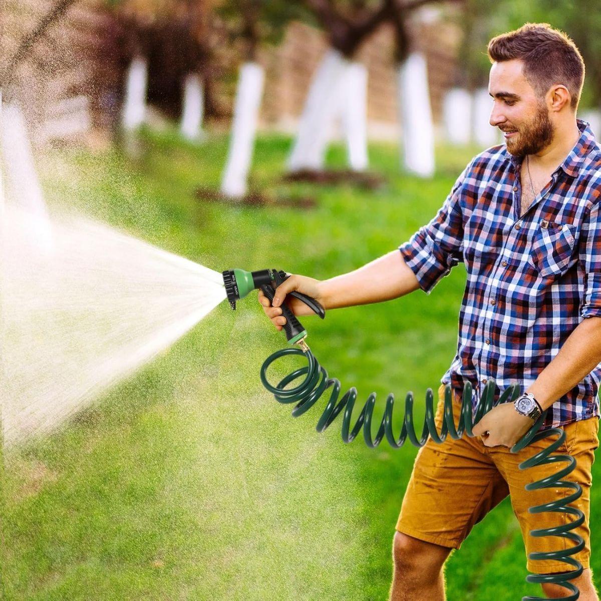 Kit Riego Jardin Pistola 7 Modos Conectores Para Manguera-5