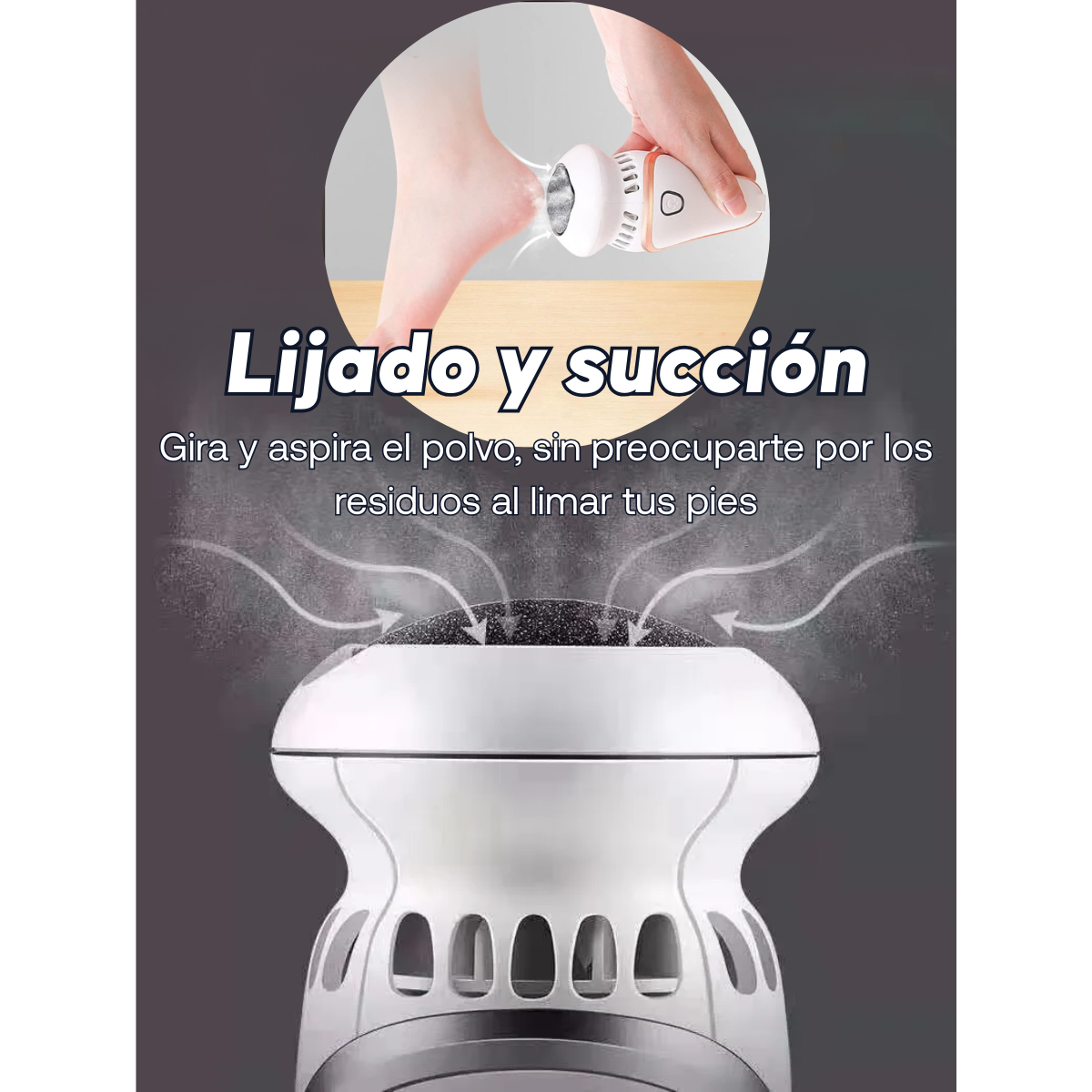 Lima Electrica Para Callos Con Succion De Residuos 2 En 1-4