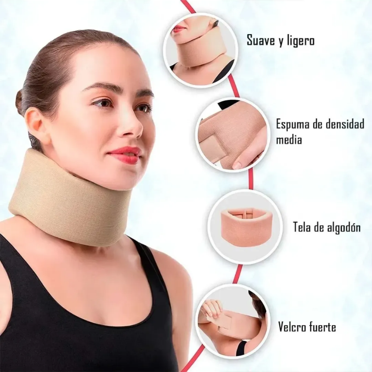 Collar Cervical Blando Inmovilizador Cuello Soporte Talla L-5