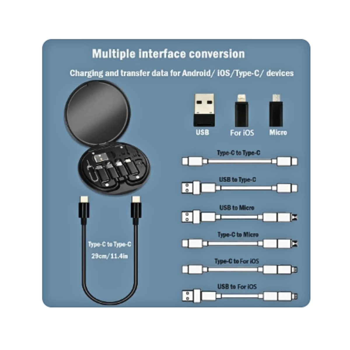 Juego De Cables De Datos Usb-c Iph Multifuncional 60 W-5