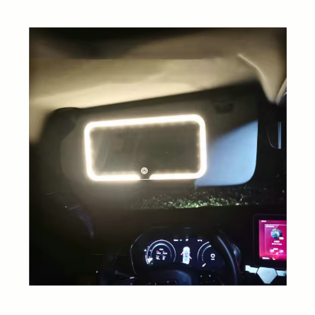 Espejo De Maquillaje Con 3 Tonos Luz Led Para Auto Coche-5