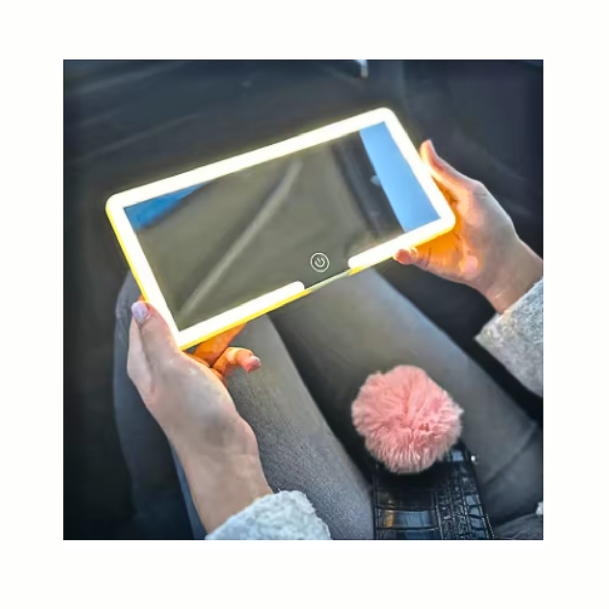 Espejo De Maquillaje Con 3 Tonos Luz Led Para Auto Coche-6