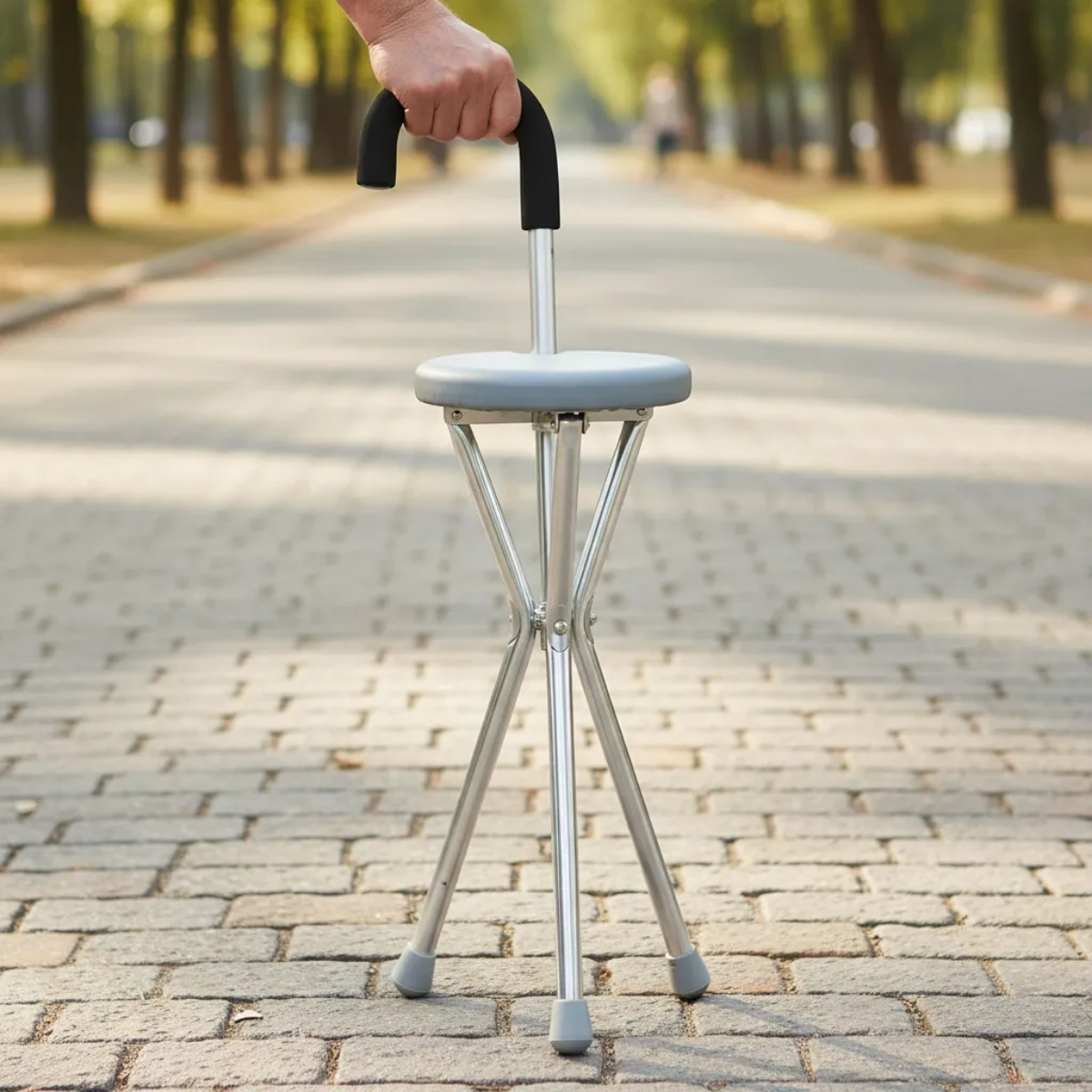Baston Con Asiento Plegable Silla Ortopedica Adulto Mayor-5