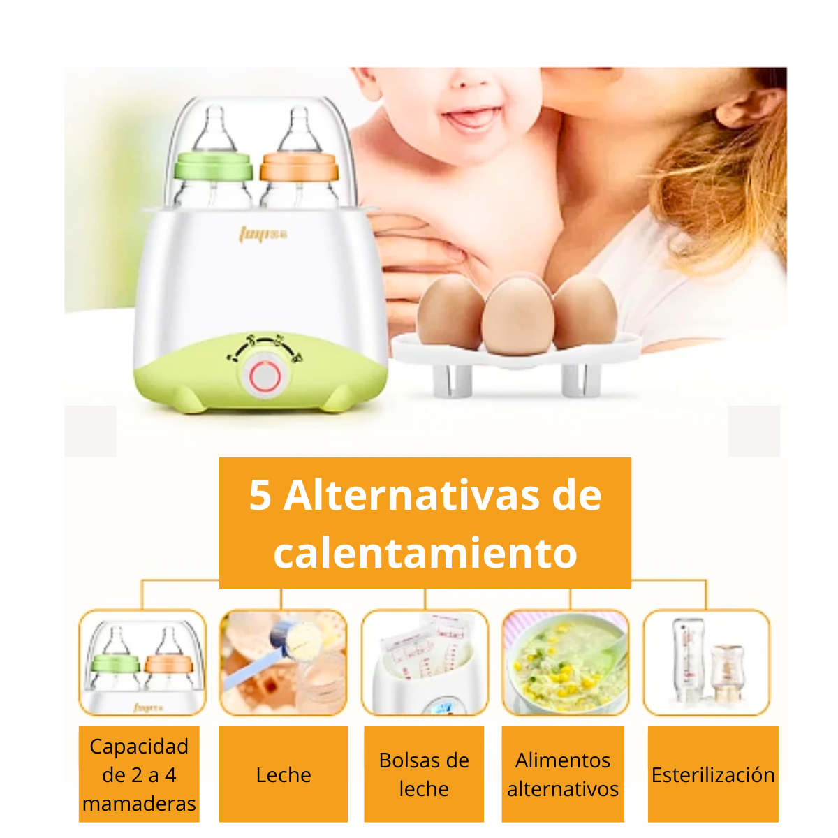 Calentador Esterilizador Multiuso Mamadera Y Biberones Bebe-3