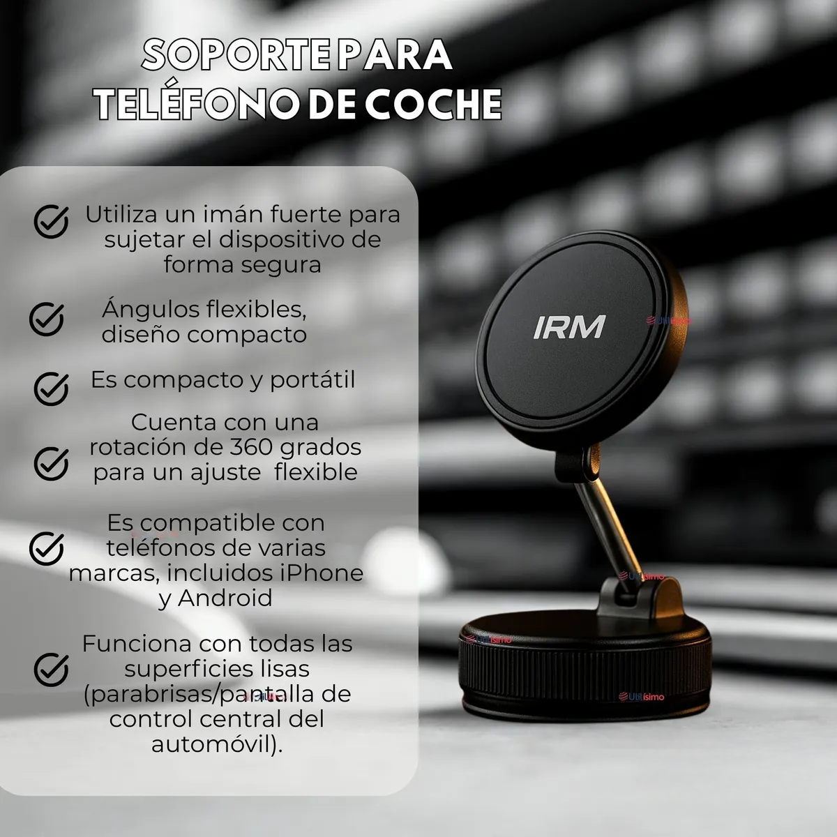 Soporte Celular Magnetico Auto Escritorio Con Ventosa Ir-2