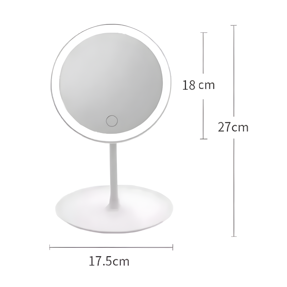 Espejo Maquillaje Circular Luz Led Y Base Organizador Joyas Blanco-3