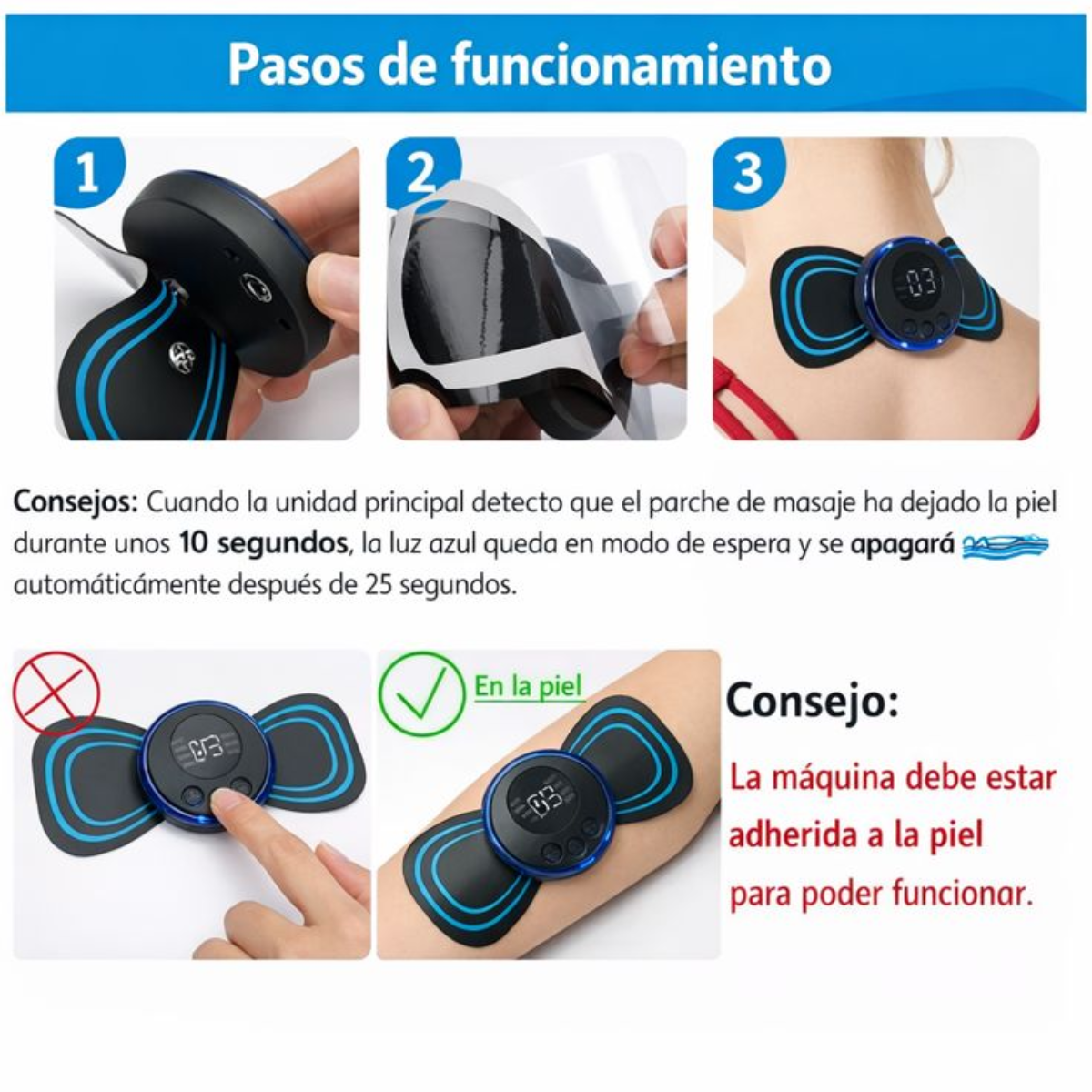 Mini Masajeador De Parche Cuello Espalda Electroestimulador-4