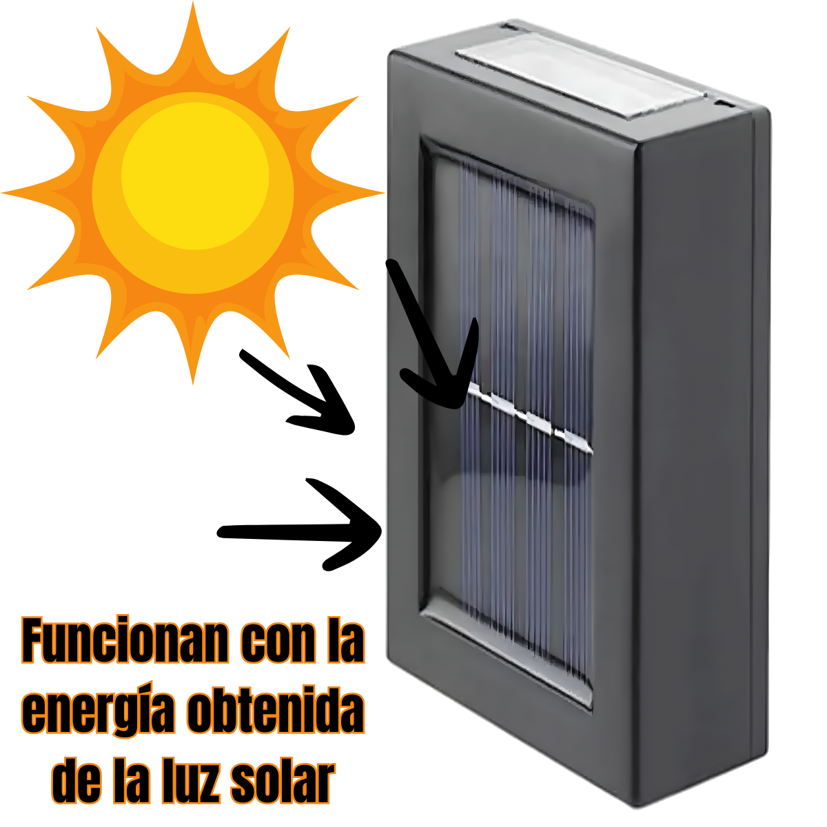 Lampara De Pared Foco Exterior Jardin Carga Solar Luz Calida-2