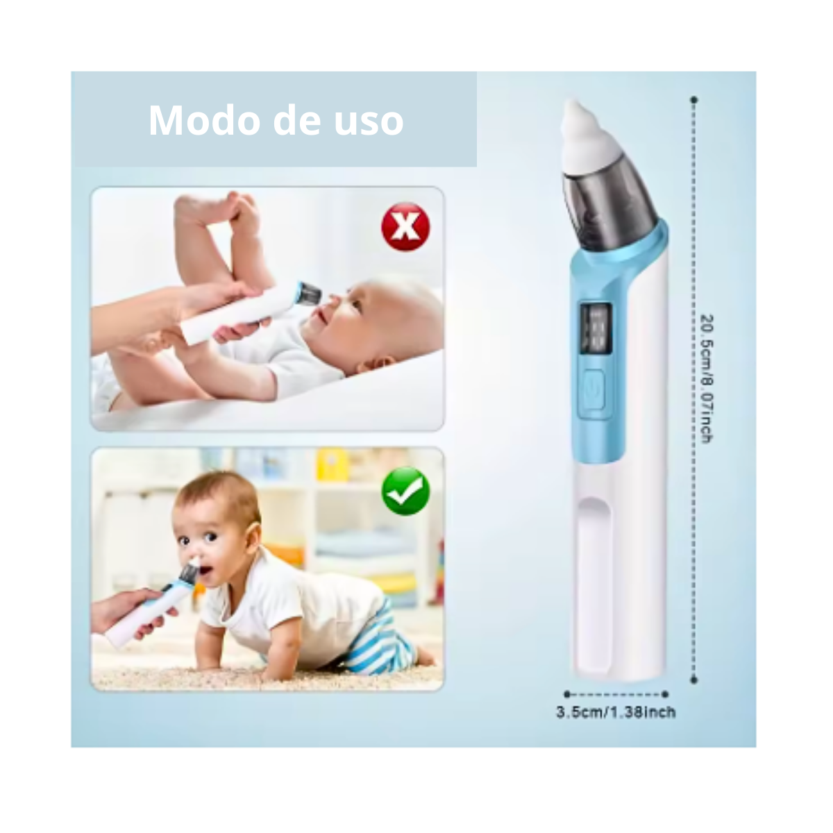 Aspiradora Succión Nasal Eléctrica Para Bebes Silenciosa-7