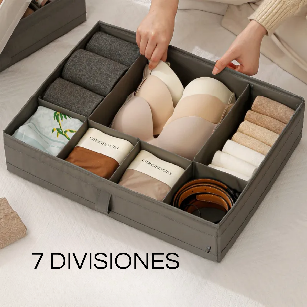 Caja Organizadora De Ropa Multiuso 7 Divisiones 44x34x11cm-4