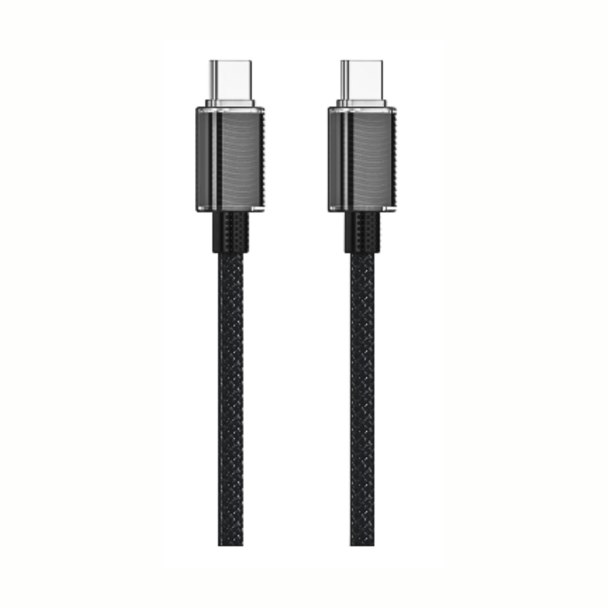 Cable De Carga  Rápida Usb-c A C Antinudos Trenzado Negro-2