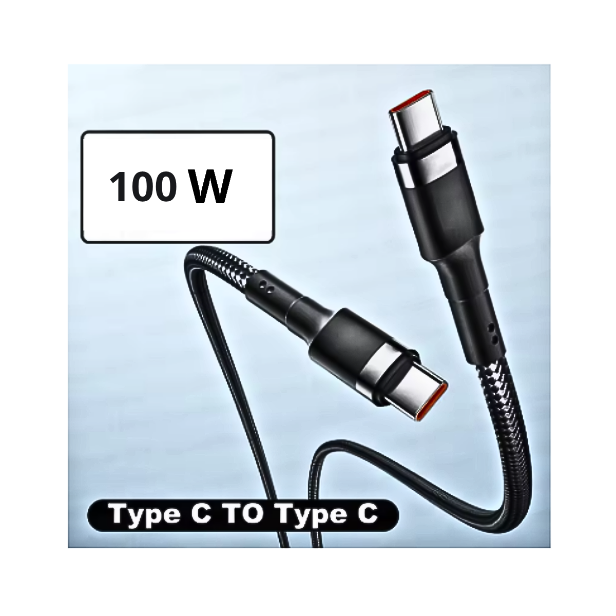 Cable De Carga  Rápida Usb-c A C Antinudos Trenzado Negro-4