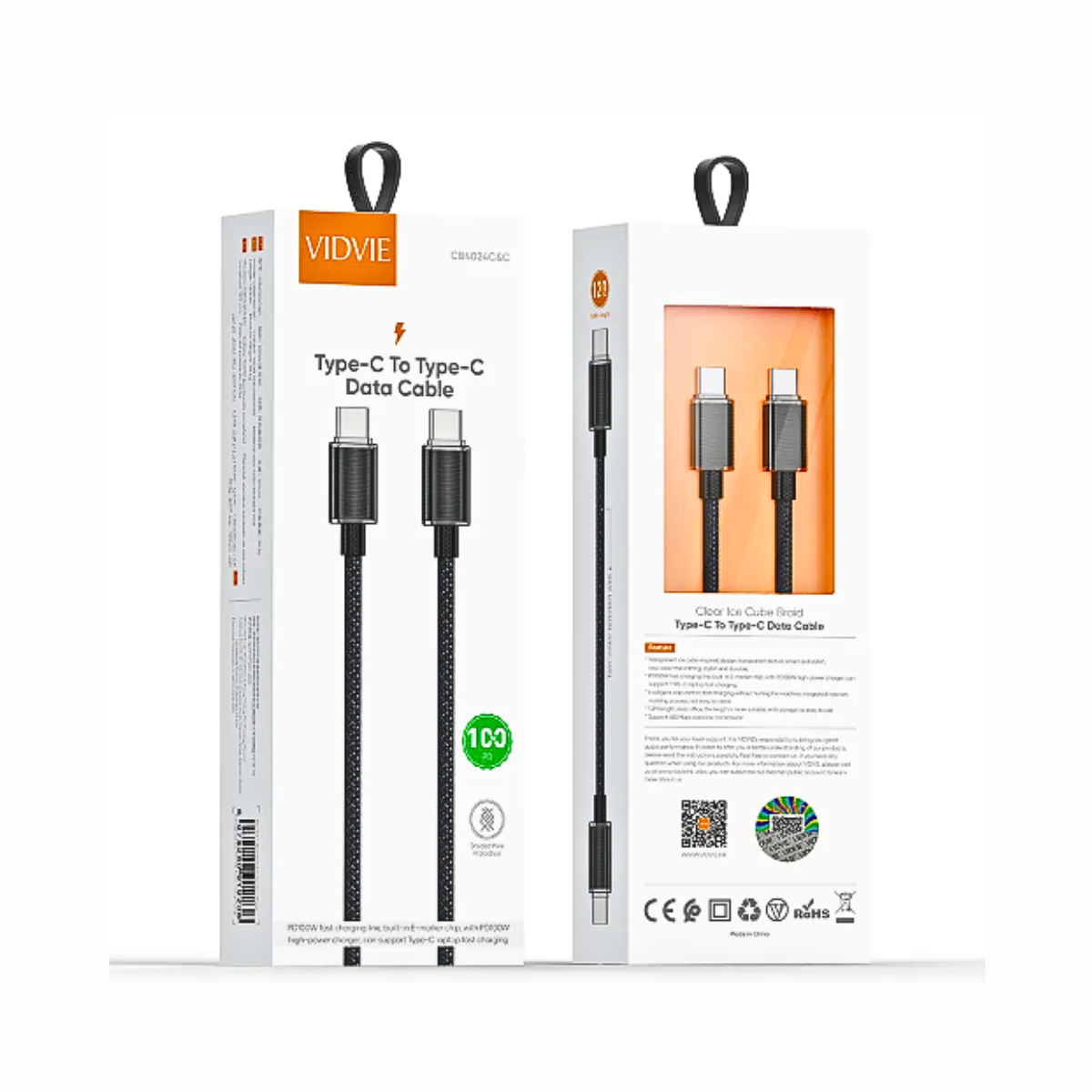 Cable De Carga  Rápida Usb-c A C Antinudos Trenzado Negro-5