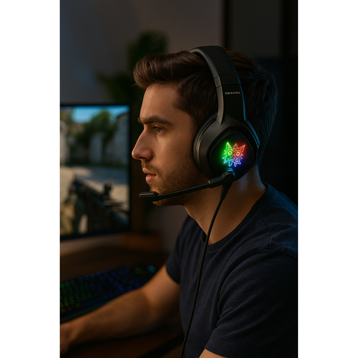 Audífonos De Cable Gamer Profesional Con Micrófono Negro-5