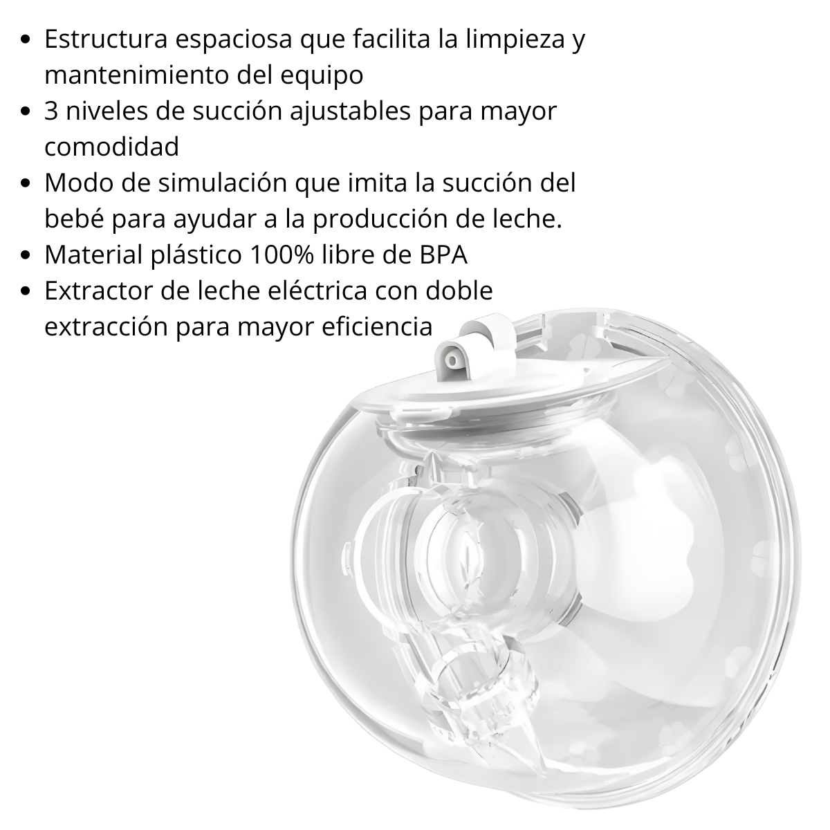 Extractor Leche Materna Inalámbrico Digital Portátil 2 Copas-3