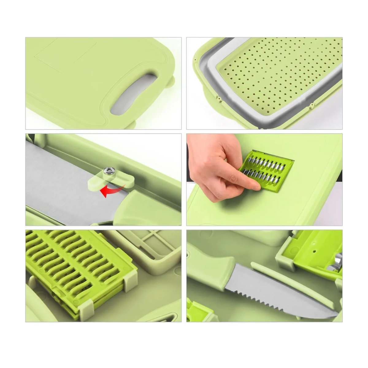 Kit Tabla Plegable Cortador De Alimentos + 2 Cuchillos-2