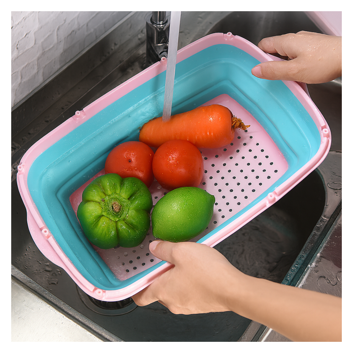 Kit Tabla Plegable Cortador De Alimentos + 2 Cuchillos-5