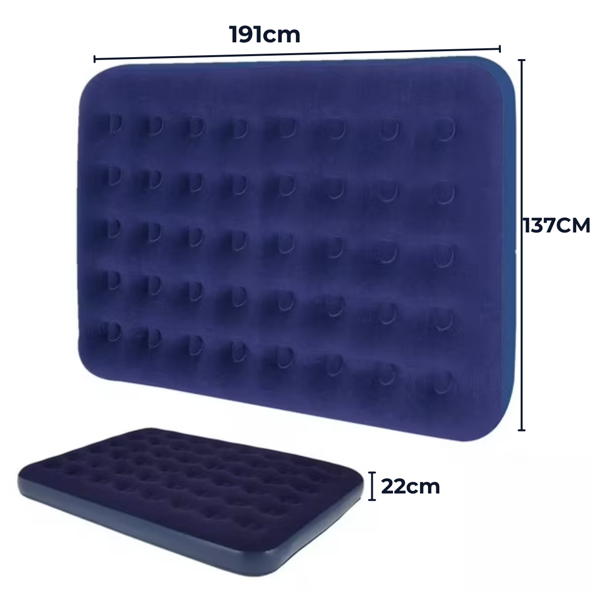 Colchon Inflable Matrimonial 2 Plazas 191x137x22cm Camping-3